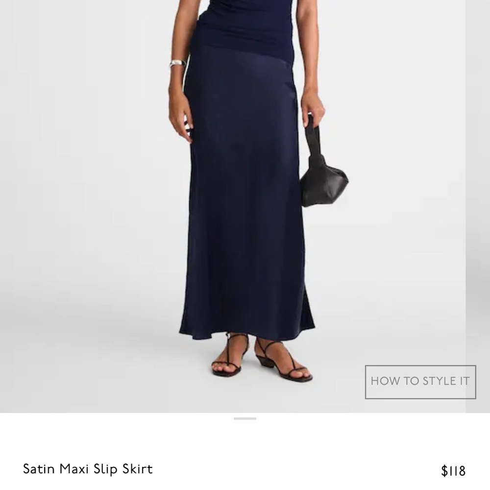 Madewell Black Satin Maxi Skirt
